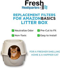 img 1 attached to 🐾 Ultimate Odor Control: Pre-Cut Activated Charcoal Replacement Filters for AmazonBasics Hooded Covered Cat Litter Box