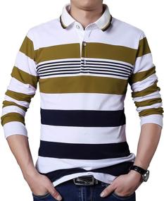 img 4 attached to SHUIANGRAN Casual Striped Fashion T Shirts Men's Clothing