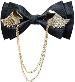 img 4 attached to 🎩 Elegant and Stylish Manoble Adjustable Golden Bowtie in Timeless Black Shade