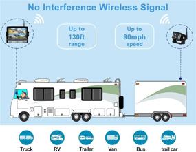 img 2 attached to 📷 Antook Улучшенная беспроводная система резервного камеры с разрешением 1080P, 9-дюймовым DVR квадратным монитором, 4x боковыми передними и задними камерами, защитой IP69 от воды, ночным видением - идеально подходит для RV, прицепов, грузовиков, внедорожников