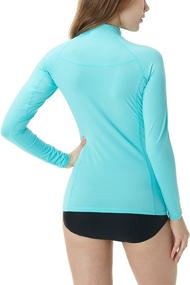 img 3 attached to Stay Protected and Stylish with TSLA Women's UPF 50+ Rash Guard Long Sleeve Swim Shirts