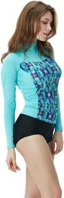 img 2 attached to Stay Protected and Stylish with TSLA Women's UPF 50+ Rash Guard Long Sleeve Swim Shirts