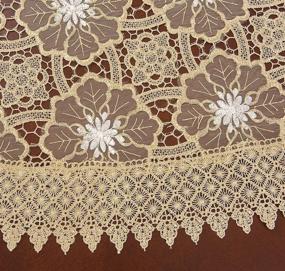 img 2 attached to 🌸 Stunning Simhomsen Beige Embroidered Round Tablecloth – Exquisite Elegance!