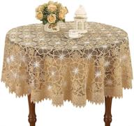 🌸 stunning simhomsen beige embroidered round tablecloth – exquisite elegance! логотип