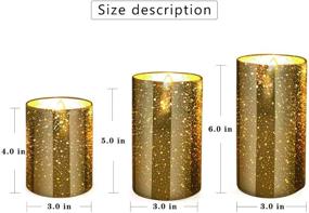 img 1 attached to 🕯️ Golden Flameless Flickering Battery Operated Candles, Moving Effect LED Pillar Candles for Home Decoration, Fake Candles for Christmas Decorations Set of 3 (4", 5", 6")