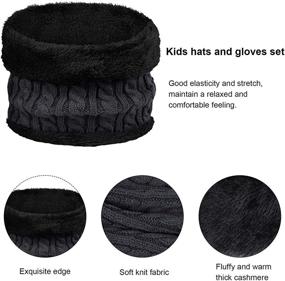 img 2 attached to Winter Beanie Knitted Toddler Mittens Boys' Accessories