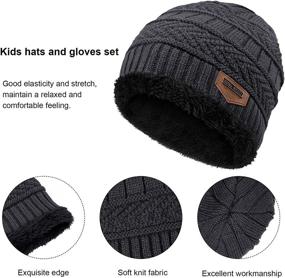 img 3 attached to Winter Beanie Knitted Toddler Mittens Boys' Accessories