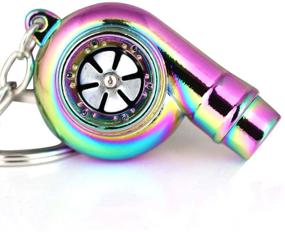 img 4 attached to 🚀 Maycom Turbo Turbocharger Keychain Key Chain Ring Keyring Keyfob - Creative Spinning Rainbow Design with Polished Charm, Whistle Sound Feature