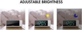 img 1 attached to 📻 AM/FM Radio Projection Alarm Clock with 180° Projector, 7" LED Digital Ceiling Display, User-Friendly, Clear Cyan Digit, 3 Dimmer Settings, Digital Alarm Clock with USB Phone Charger, Battery Backup - Perfect for Bedroom
