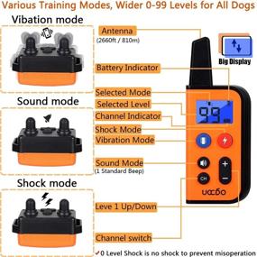 img 3 attached to 🐶 UCCDO Dog Training Collar with Remote - Waterproof Shock Collars for Dogs, 2660Ft Range, 3 Training Modes, 0-99 Vibration Shock, Beep Sound - Ideal for Small, Medium, and Large Dogs