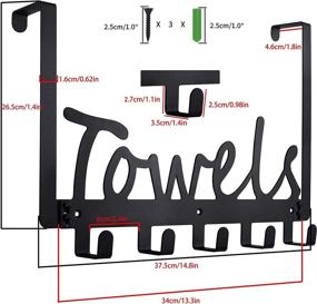 img 3 attached to 🚪 Heavy-Duty Over The Door Hooks Towel Rack Holder Organizer for Bathroom Cabinet Cupboard Door - 5 Hooks | Ideal for Towels, Robes, Coats, Bags, and Keys