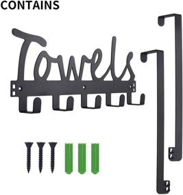 img 2 attached to 🚪 Heavy-Duty Over The Door Hooks Towel Rack Holder Organizer for Bathroom Cabinet Cupboard Door - 5 Hooks | Ideal for Towels, Robes, Coats, Bags, and Keys