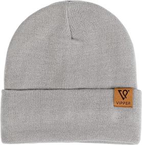 img 4 attached to VIPPER Men's Slouchy Knit Beanie Hat with Lining