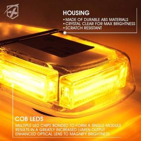 img 3 attached to 🚨 Xprite Amber COB LED Rooftop Beacon Lights: 12" Mini Strobe Light Bar for Emergency Vehicles & Trucks