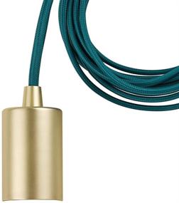 img 3 attached to 🌍 Globe Electric Emile Plug-In Pendant Light: Teal 15-ft Cord, Rocker Switch, Brass Socket - 180''