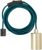 🌍 globe electric emile plug-in pendant light: teal 15-ft cord, rocker switch, brass socket - 180'' логотип