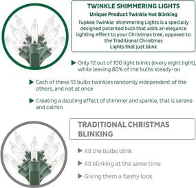 img 2 attached to 🎄 Twinkling Christmas Lights - Set of 12 Twinkle Shimmering Lights - 20.5 Feet, 100 Clear Bulbs - Indoor Outdoor String for Christmas Tree Holiday Decor and Sparkling Ambiance