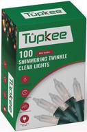 🎄 twinkling christmas lights - set of 12 twinkle shimmering lights - 20.5 feet, 100 clear bulbs - indoor outdoor string for christmas tree holiday decor and sparkling ambiance логотип