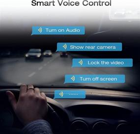 img 3 attached to Современная зеркальная видеокамера Cutting-Edge 4K с GPS, сенсорным экраном и голосовым управлением - повышение безопасности дорожного движения 🚘 с водонепроницаемой задней камерой для обратной проекции, ночным видением и помощником при парковке, а также возможностью хранения до 128 ГБ.