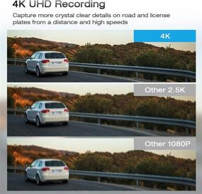 img 2 attached to Современная зеркальная видеокамера Cutting-Edge 4K с GPS, сенсорным экраном и голосовым управлением - повышение безопасности дорожного движения 🚘 с водонепроницаемой задней камерой для обратной проекции, ночным видением и помощником при парковке, а также возможностью хранения до 128 ГБ.