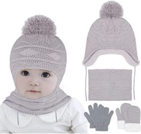 img 4 attached to Hicdaw Toddler Knitted Beanie Gloves - Girls' Accessories with Enhanced SEO