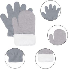 img 1 attached to Hicdaw Toddler Knitted Beanie Gloves - Girls' Accessories with Enhanced SEO