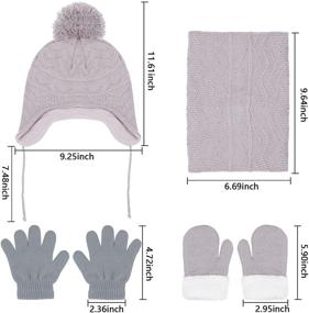 img 3 attached to Hicdaw Toddler Knitted Beanie Gloves - Girls' Accessories with Enhanced SEO