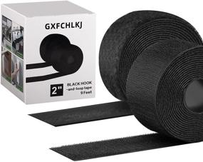 img 4 attached to 🔗 Premium 2 Inch x 9 Feet Self Adhesive Hook and Loop Tape Strip - Strong, Sticky Back Fastener Roll in Black