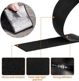 img 3 attached to 🔗 Premium 2 Inch x 9 Feet Self Adhesive Hook and Loop Tape Strip - Strong, Sticky Back Fastener Roll in Black