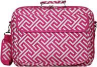 👜 stylish and practical world traveler 17-inch laptop computer case: greek key h fuchsia white, one size logo