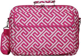 img 1 attached to 👜 Stylish and Practical World Traveler 17-inch Laptop Computer Case: Greek Key H Fuchsia White, One Size