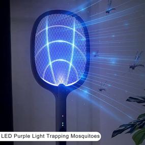 img 2 attached to 🦟 Weidace Bug Zapper 2 in 1: Powerful Electric Mosquito Swatter &amp; Mosquito Lamp with 3000 Volt Advanced Fly Killer | USB Rechargeable LED Purple Light Trap for Mosquitoes | Enhanced Safety with 3-Layer Mesh Design