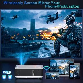 img 3 attached to 🎥 TOPTRO WiFi Projector with Bluetooth, 7500L Native 1080P Portable Projector with Carrying Case, Supports 4K/Zoom, Home Theater Projector Compatible with Phone/TV Stick/PC/USB/PS4/DVD