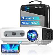 🎥 toptro wifi projector with bluetooth, 7500l native 1080p portable projector with carrying case, supports 4k/zoom, home theater projector compatible with phone/tv stick/pc/usb/ps4/dvd logo