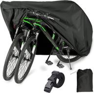 eugo outdoor waterproof bike cover for 2 or 3 bikes - xl xxl oxford fabric rain sun uv dust wind proof, ideal for mountain, road, and electric bicycles logo