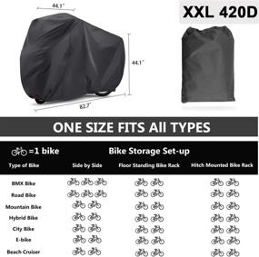 img 1 attached to EUGO Outdoor Waterproof Bike Cover for 2 or 3 Bikes - XL XXL Oxford Fabric Rain Sun UV Dust Wind Proof, Ideal for Mountain, Road, and Electric Bicycles