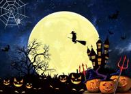 🎃 sjoloon halloween backdrop: large moon & horrible pumpkin photography background - scary party decoration banner, studio props, photo booth - size: 11750 (7x5ft) logo