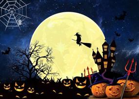 img 4 attached to 🎃 SJOLOON Halloween Backdrop: Large Moon & Horrible Pumpkin Photography Background - Scary Party Decoration Banner, Studio Props, Photo Booth - Size: 11750 (7x5FT)