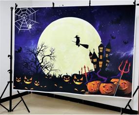 img 3 attached to 🎃 SJOLOON Halloween Backdrop: Large Moon & Horrible Pumpkin Photography Background - Scary Party Decoration Banner, Studio Props, Photo Booth - Size: 11750 (7x5FT)