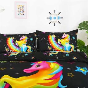 img 1 attached to Dthome Rainbow Unicorn Comforter Pillowcases