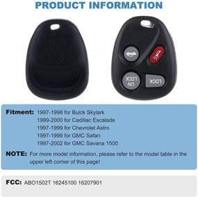 img 3 attached to 🔑 ECCPP Keyless Entry Remote Key Fob Replacement for Buick, Chevy Silverado, GMC, Pontiac, Saturn, Oldsmobile, Cadillac Escalade Series ABO1502T 16245100 16207901: Find Your Perfect Remote Replacement