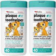 🐶 natural formula petkin plaque toothwipes - fresh mint wipes for dental care, fresh breath & healthy teeth - convenient & easy to use oral care wipes for dogs, cats, puppies & kittens logo