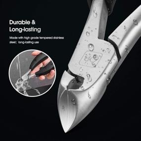 img 2 attached to opove X5 Silver Podiatrist Toenail Clippers: The Ultimate Tools for Ingrown 🔪 or Thick Toe Nails in Men - Diabetic Precision Cutters with Curved Edge