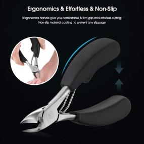 img 1 attached to opove X5 Silver Podiatrist Toenail Clippers: The Ultimate Tools for Ingrown 🔪 or Thick Toe Nails in Men - Diabetic Precision Cutters with Curved Edge