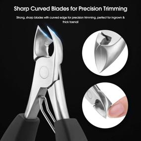 img 3 attached to opove X5 Silver Podiatrist Toenail Clippers: The Ultimate Tools for Ingrown 🔪 or Thick Toe Nails in Men - Diabetic Precision Cutters with Curved Edge