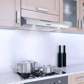img 3 attached to 🔍 Efficient and Stylish Cosmo 5U30 Under Cabinet Range Hood - Ducted/Ductless, Slim Design, 3-Speed Exhaust Fan, LED Lights - Stainless Steel