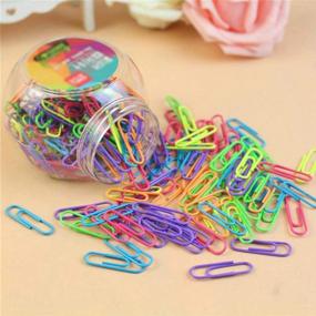 img 3 attached to 📎 Vibrant Vinyl Coated Small Paper Clips: Assorted 28mm Colorful Pack of 200 for School and Office by Coideal