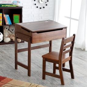 img 3 attached to 📚 Child's Slanted Top Desk &amp; Chair by Lipper International with Walnut Finish