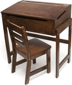 img 4 attached to 📚 Child's Slanted Top Desk &amp; Chair by Lipper International with Walnut Finish