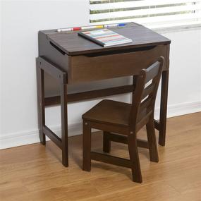 img 1 attached to 📚 Child's Slanted Top Desk &amp; Chair by Lipper International with Walnut Finish